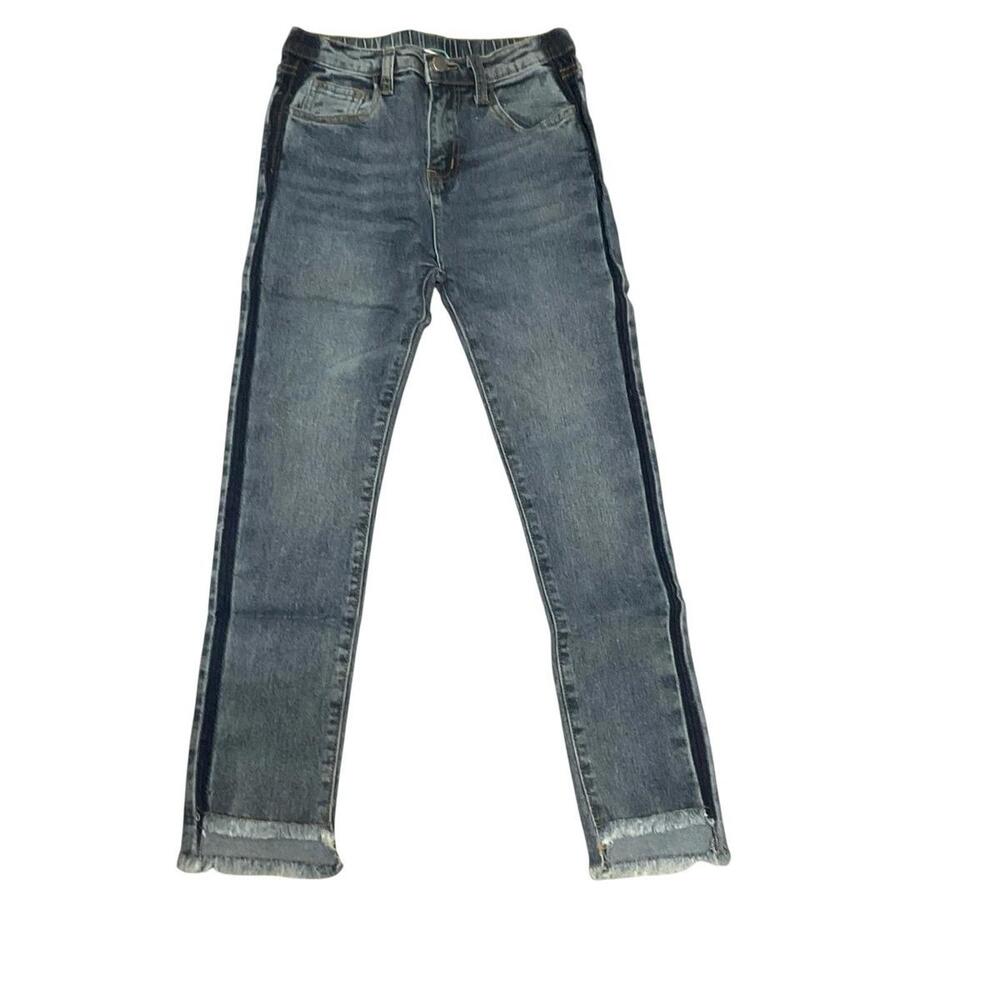Hayden Los Angeles Girls Jeans Size M NWT Mid Denim Straight Leg Raw Hem